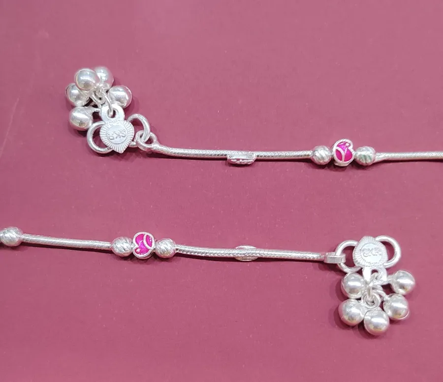 Fashionable Lightweight Anklets with Multicolour Enamel Charms for Girls & Women-